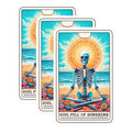 (3 Pack) Soul Full of Sunshine Decals - Meditation Skeleton - Beach Yoga Decal - 3 Inches On Longest Side - Easy Peel & Apply - Made in USA - 3MCS4084