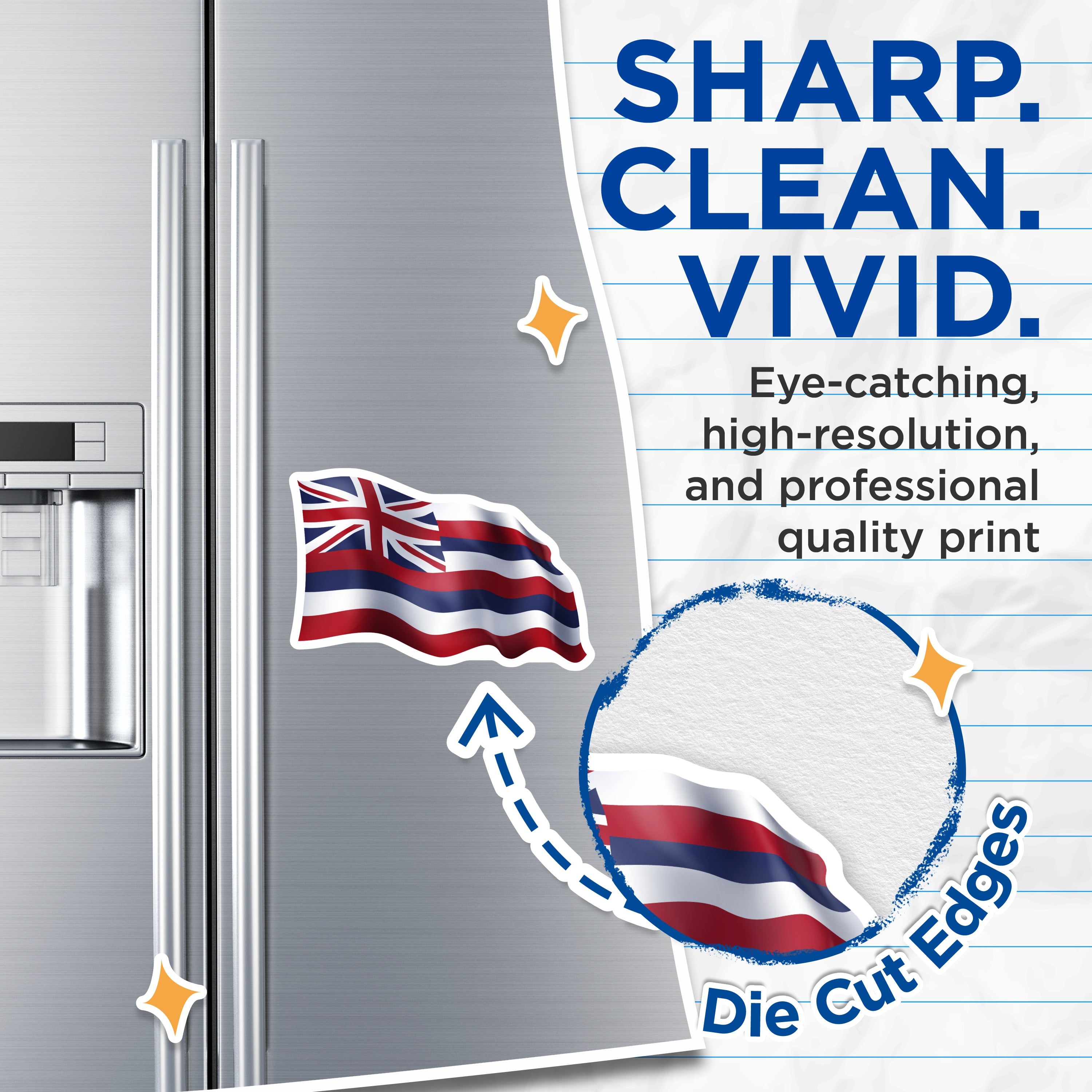 (2 Pack) Hawaiian Flag Magnets - USA State Pride Magnet - Island Souvenir - Home Kitchen Refrigerator Locker Decor - 5 Inches On Longest Side - Thick Durable Magnet - Made in USA - MAG38477