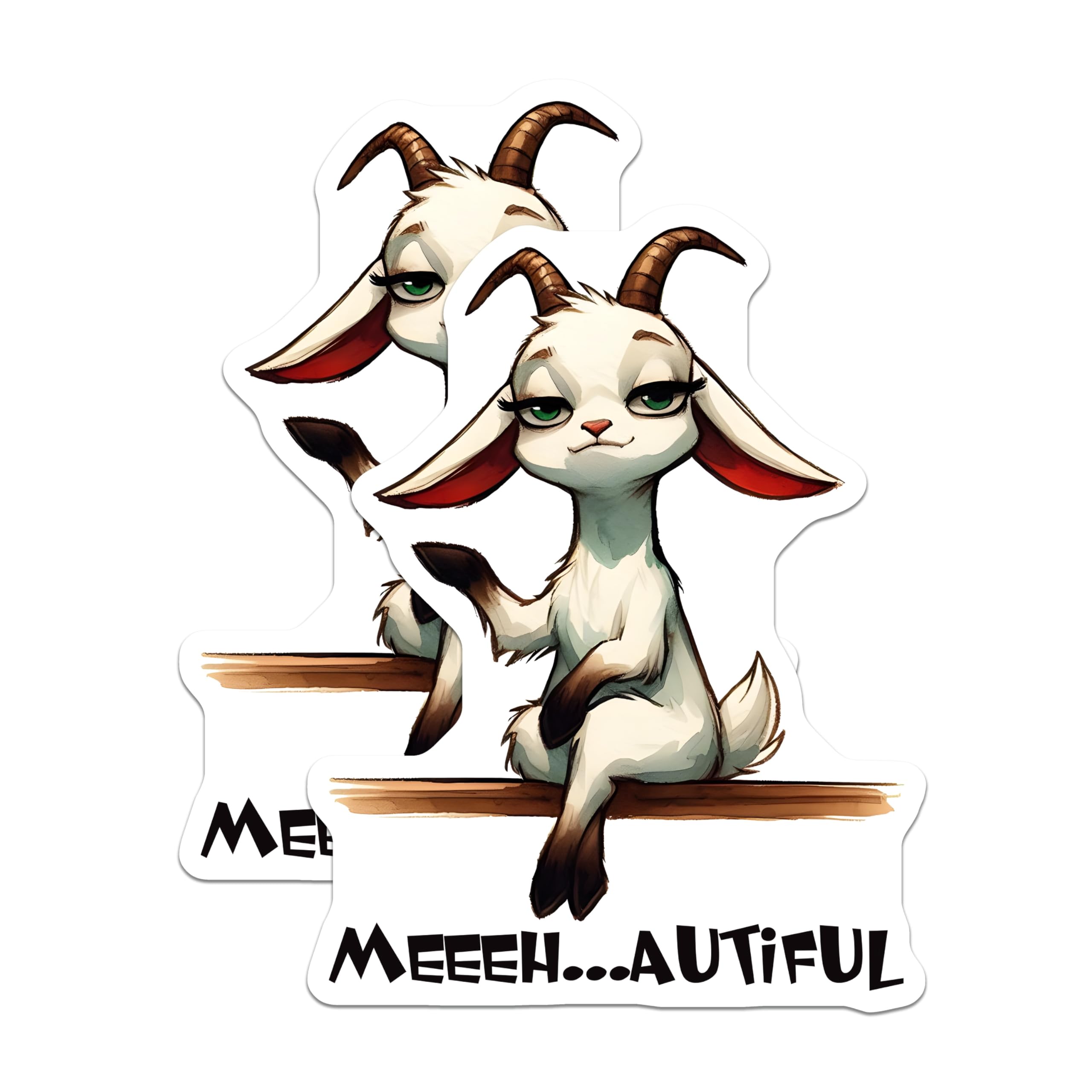 (2 Pack) Goat Magnets - Cute Farm Animal Magnets - Funny Goat Decor - 5" On Longest Side - Premium Magnet - for Cars, Refrigerators, Toolboxes, Lockers - Made in USA - MAG16513