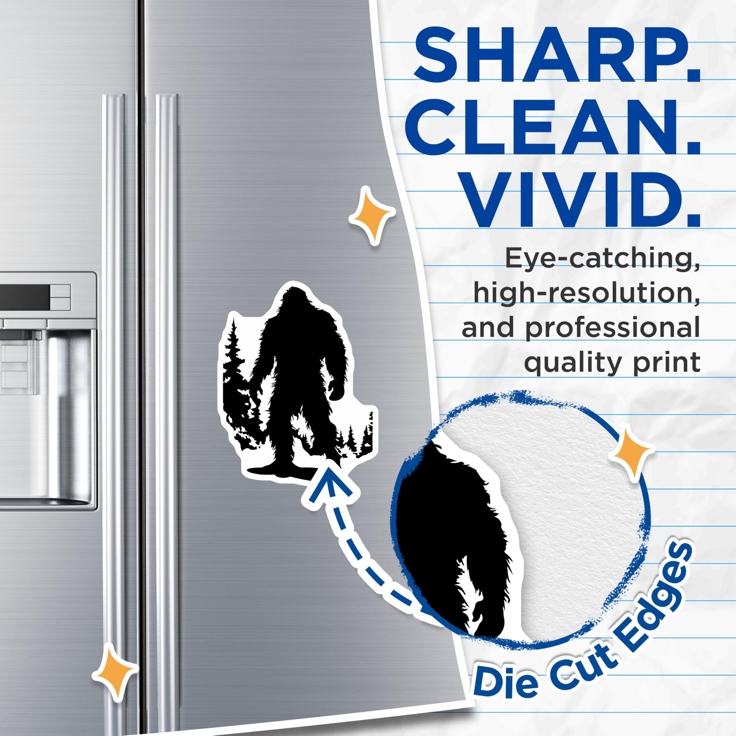 (2 Pack) Bigfoot Magnets - Sasquatch Forest Creature - Cryptid Legend Decor - Outdoor Adventure - 5 Inches On Longest Side - Thick Durable Magnet - Made in USA - MAG22354