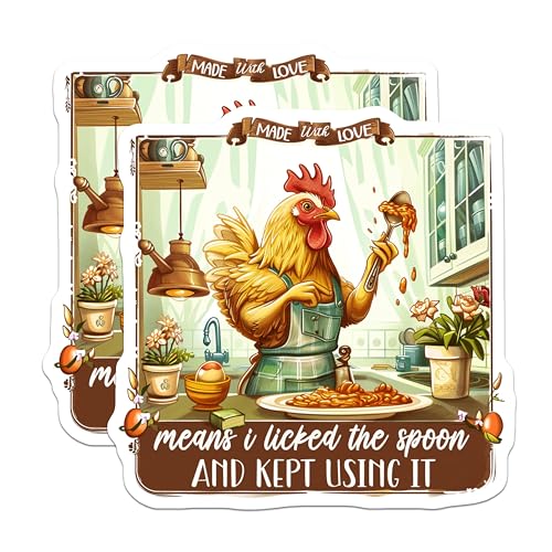 (2 Pack) Funny Chicken Baking Magnets - Kitchen - Baking Humor Magnets - 5" On Longest Side - for Cars, Fridges, Toolboxes - Made in USA - MAG4362