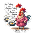 (2 Pack) Funny Cooking Stickers - Smoke Alarm Joke Stickers - Chicken with Frying Pan Stickers - 5" On Longest Side - Sticks to Smooth Flat Surfaces - Made in USA - BMCS4508