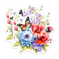 (2 Pack) Butterfly Floral Magnets - Watercolor Flowers - Botanical Fridge Decals - 5" On Longest Side - Premium Magnet - for Cars, Refrigerators, Toolboxes, Lockers - Made in USA - MAG15767