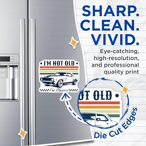 (2 Pack) I'm Not Old I'm Classic Magnets - Vintage Car Magnets - Funny Retro Magnets - 5" On Longest Side - for Cars, Refrigerators, Toolboxes, Lockers - Made in USA BMCS3421