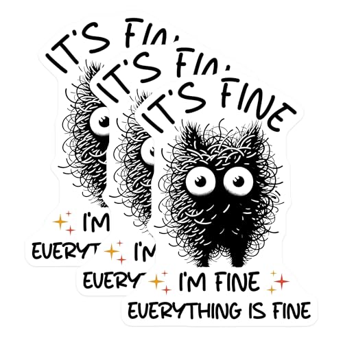 (3 Pack) Its Fine Im Fine Decals - Funny Quote - Laptop Sticker - Everything is Fine - 3 Inches On Longest Side - Easy Peel & Apply - Made in USA - 3MCS6096