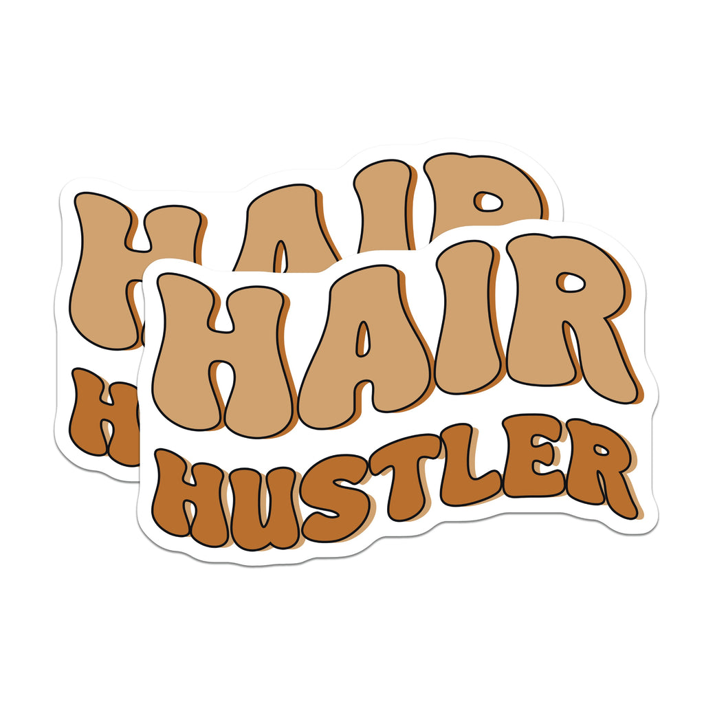 (2 Pack) Hair Hustler Magnets - Salon Decor - Cosmetology Student - Stylist Office Fridge Magnets - 5 Inches On Longest Side - Thick Durable Magnet - Made in USA - MAG39041