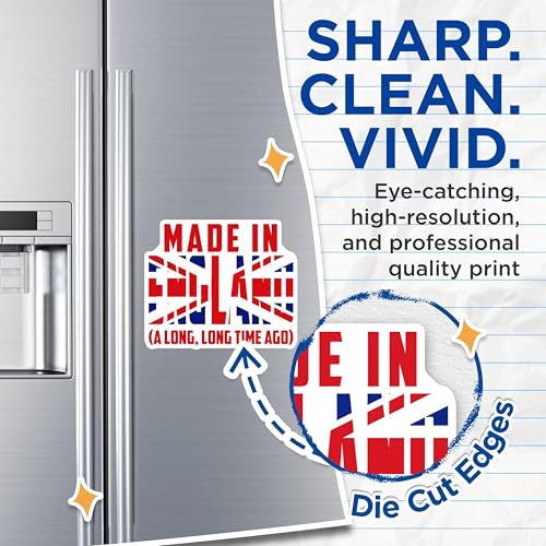 (2 Pack) Made in England Magnets Magnets - Funny Quote - British Pride - 5" On Longest Side - Made in USA - Sticks to Refrigerators & Metal Surfaces - MAG8958