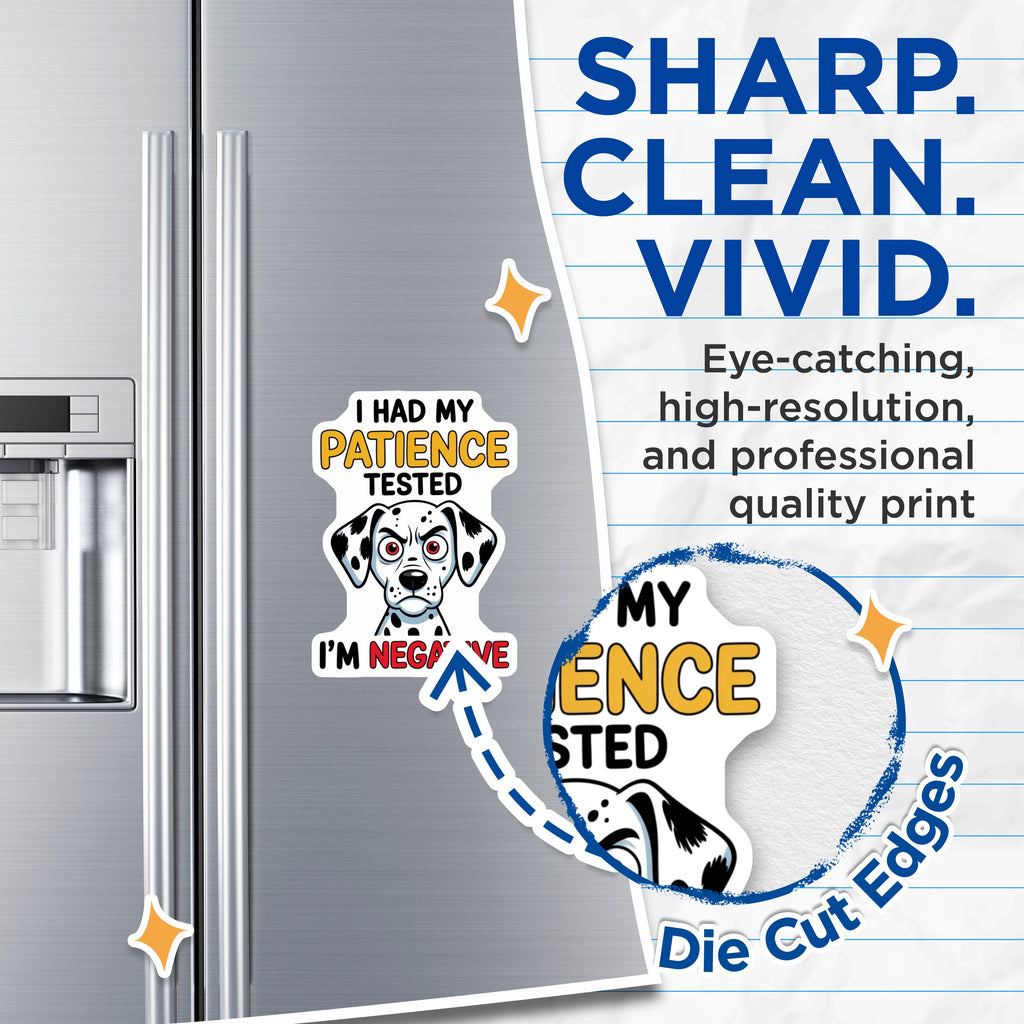 (2 Pack) Funny Dog Patience Tested Magnets - Sarcastic Pet Owner Humor - Dog Lover Refrigerator Magnet - 5 Inches On Longest Side - Thick Durable Magnet - Made in USA - MAG37967