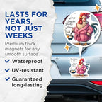 (2 Pack) Funny Chicken Magnets - Smoke Alarm Chef - Retro Kitchen ation - 5" On Longest Side - for Cars, Fridges, Toolboxes - Made in USA - MAG4508