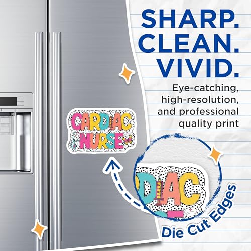 (2 Pack) Cardiac Nurse Magnets Magnets - Medical Professional - Nurse Appreciation - 5" On Longest Side - Made in USA - Sticks to Refrigerators & Metal Surfaces - MAG9138