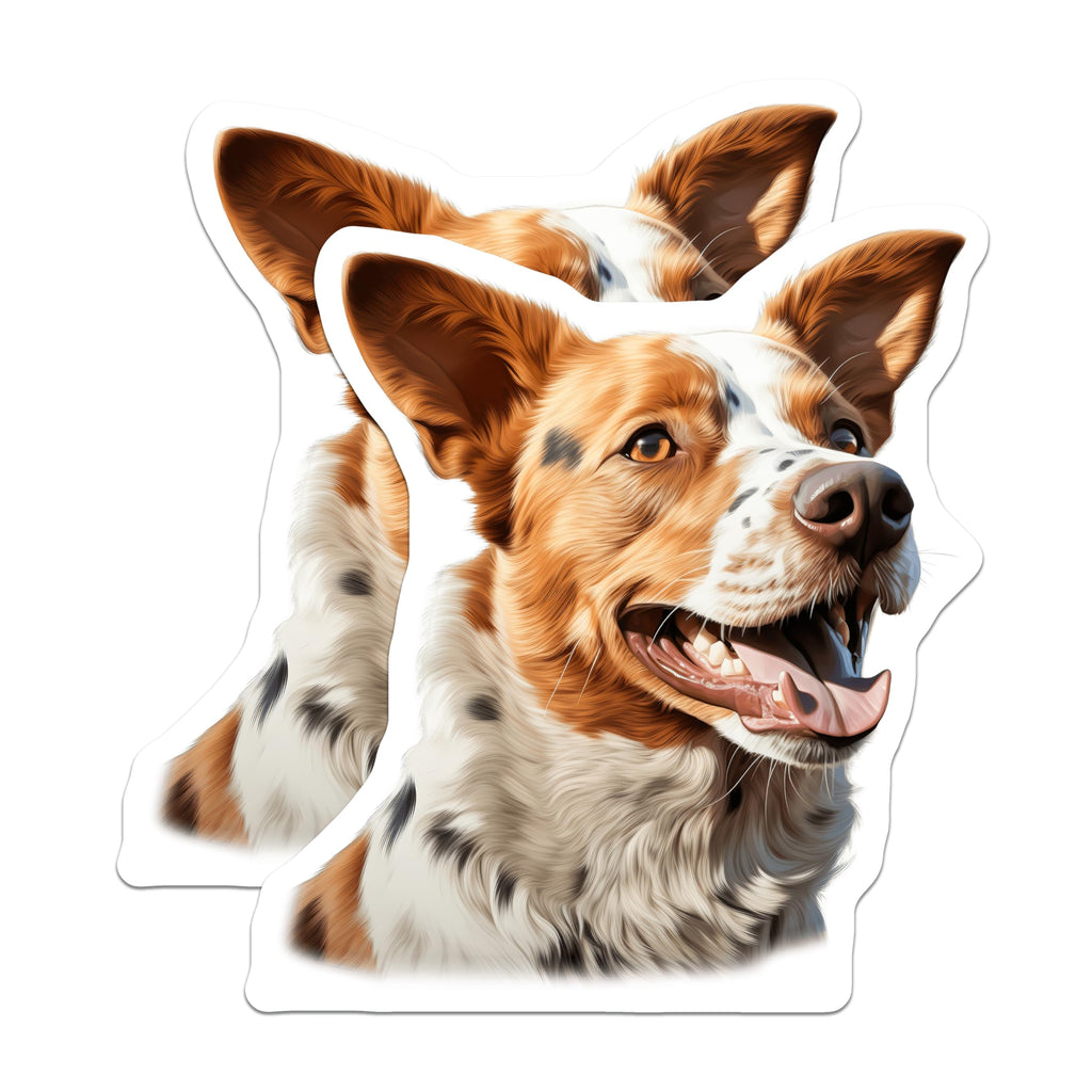 (2 Pack) Happy Spotted Dog Portrait Magnets - Joyful Canine Companion Display - Vibrant Animal Lover Refrigerator Art - 5 Inches On Longest Side - Thick Durable Magnet - Made in USA - MAG24485