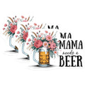 (3 Pack) Mama Needs Beer Decals - Floral Beer Mug - Funny Mom Decals - 3 Inches On Longest Side - Easy Peel & Apply - Made in USA - 3MCS6478