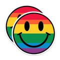 (2 Pack) Rainbow Smiley Face Magnets - Colorful Happy Face - Bright Kitchen - 5" On Longest Side - for Cars, Fridges, Toolboxes - Made in USA - MAG3902