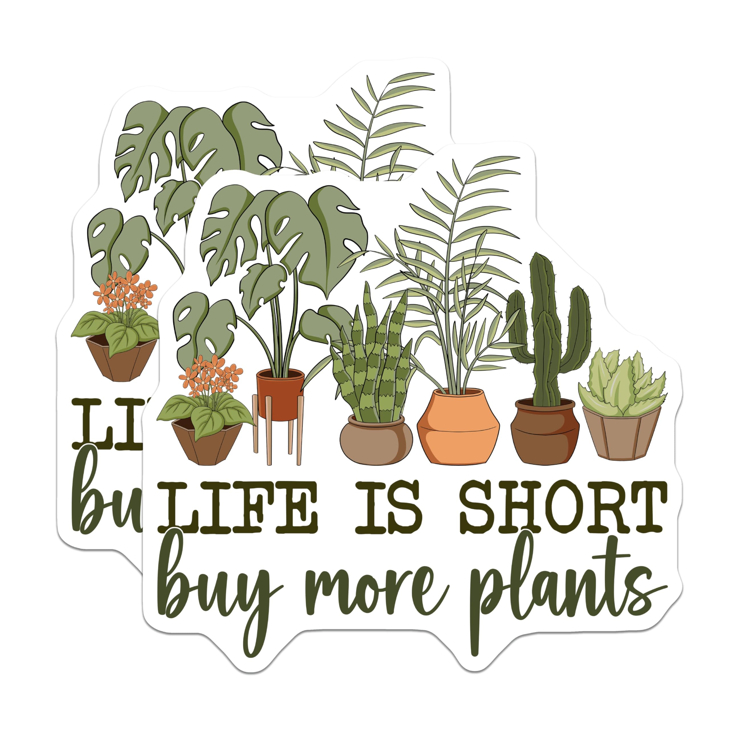 (2 Pack) Buy More Plants Magnets - Plant Lover Decor - Houseplant Quote Fridge Magnets - 5" On Longest Side - Premium Magnet - for Cars, Refrigerators, Toolboxes, Lockers - Made in USA - MAG17212