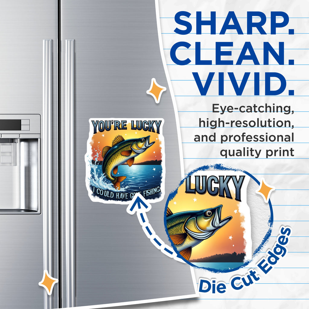 (2 Pack) Fishing Humor Magnets - Bass Fish Refrigerator Locker - Funny Fisherman Dad Man Cave - 5 Inches On Longest Side - Thick Durable Magnet - Made in USA - MAG37332