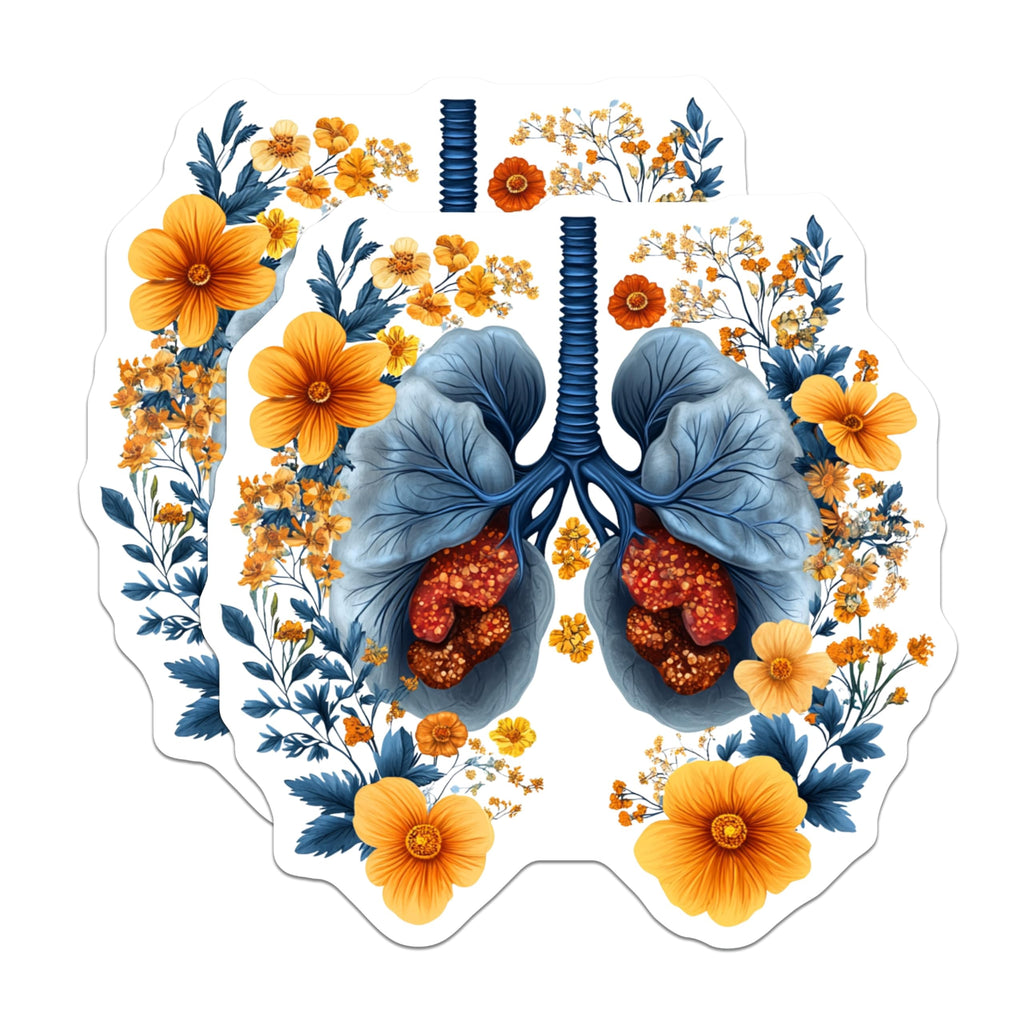 (2 Pack) Floral Lungs Magnets - Human Anatomy Art - Doctor Nurse Appreciation - 5 Inches On Longest Side - Thick Durable Magnet - Made in USA - MAG26251