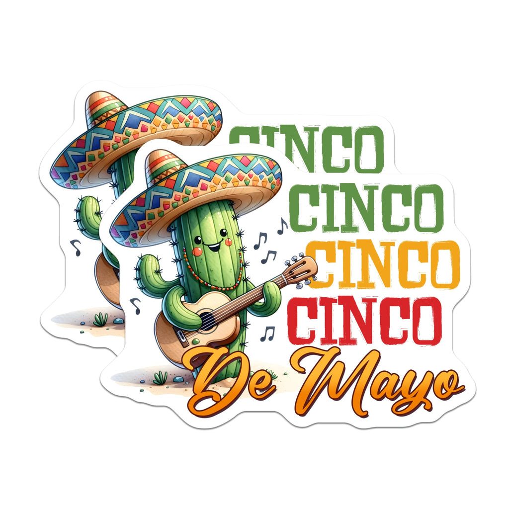(2 Pack) Cinco De Mayo Magnets - Cactus Playing Guitar - Mexican Celebration - Fun Cinco De Mayo Decor - 5" On Longest Side - for Cars, Fridges, Toolboxes - Made in USA - MAG8229