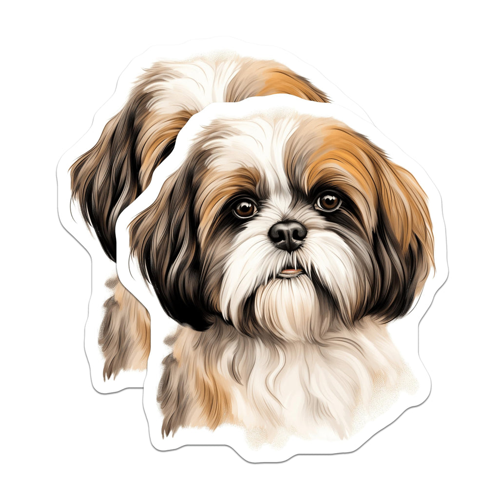 (2 Pack) Shih Tzu Dog Magnets - Cute Pet Lover Refrigerator Decor - Dog Mom Gifts - Animal Lover Art - 5 Inches On Longest Side - Thick Durable Magnet - Made in USA - MAG28893