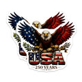 (2 Pack) USA Eagle Magnets - Patriotic Flag Decor - 250 Years Commemorative Item - 5 Inches On Longest Side - Thick Durable Magnet - Made in USA - MAG26304