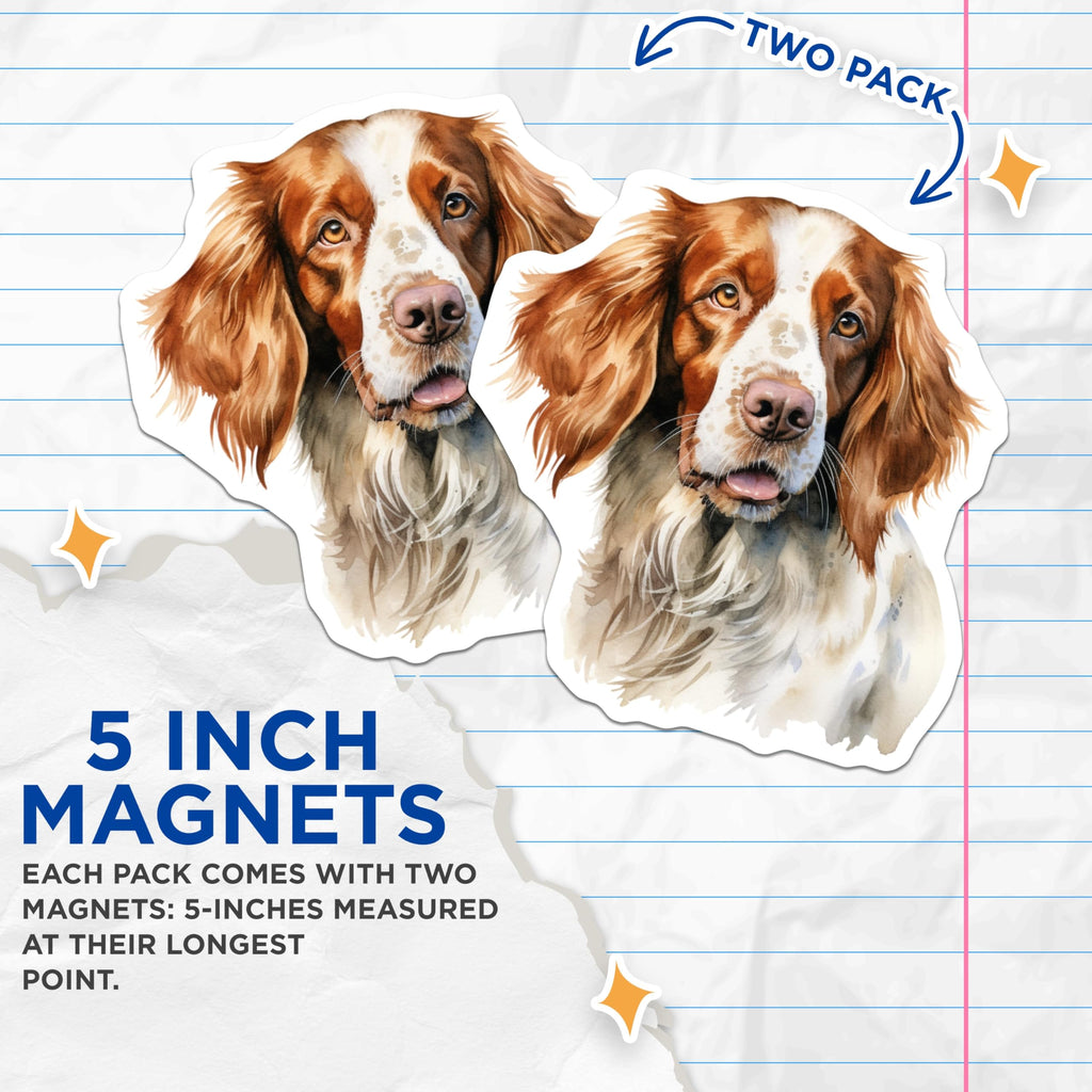 (2 Pack) Springer Spaniel Magnets - Dog Mom Decor - Pet Owner Display - 5 Inches On Longest Side - Thick Durable Magnet - Made in USA - MAG28988