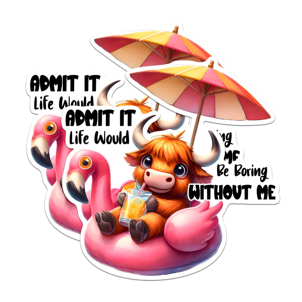 (2 Pack) Admit It Life Would Be Boring Without Me Magnets - Cute Animal Magnet Set - Fun Fridge Magnets for Friends- 5" On Longest Side - for Fridges, Toolboxes, Cars - Made in USA - MAG2927