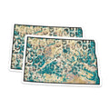 (2 Pack) North Dakota Magnets - Abstract State Art - Teal Gold Home Decor for Fridge - 5 Inches On Longest Side - Thick Durable Magnet - Made in USA - MAG19259