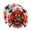(2 Pack) Firefighter Magnets - Fire Dept Symbol- First Responder Decor - 5" On Longest Side - Premium Magnet - for Cars, Refrigerators, Toolboxes, Lockers - Made in USA - MAG15466