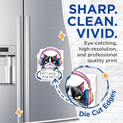 (2 Pack) Can't Hear Your Drama Magnets Magnets - Grumpy Cat Illustration - Funny Cat Decor - 5" On Longest Side - Made in USA - Sticks to Refrigerators & Metal Surfaces - MAG8626