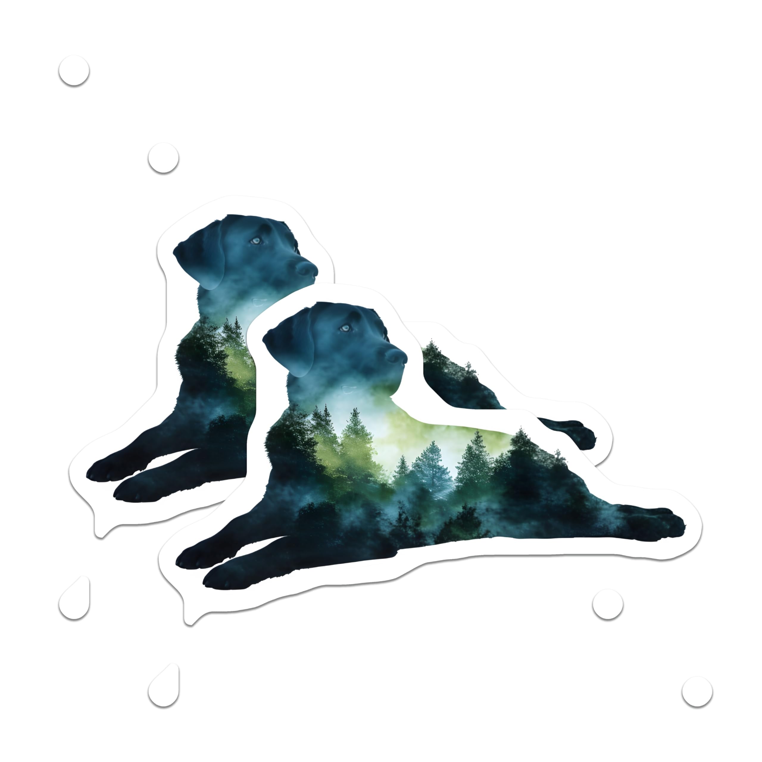 (2 Pack) Dog Forest Magnets - Labrador Silhouette - Nature Lover Decor - 5" On Longest Side - Premium Magnet - for Cars, Refrigerators, Toolboxes, Lockers - Made in USA - MAG14632