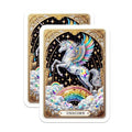 (2 Pack) Rainbow Fantasy Magnet - Cosmic Unicorn Art - 5" On Longest Side - Sticks to Smooth Flat Surfaces - Made in USA - MAG10149