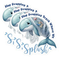 (3 Pack) Whale Decals - Stop Dropping Trash - Ocean Pollution Awareness - 3 Inches On Longest Side - Easy Peel & Apply - Made in USA - 3MCS6712