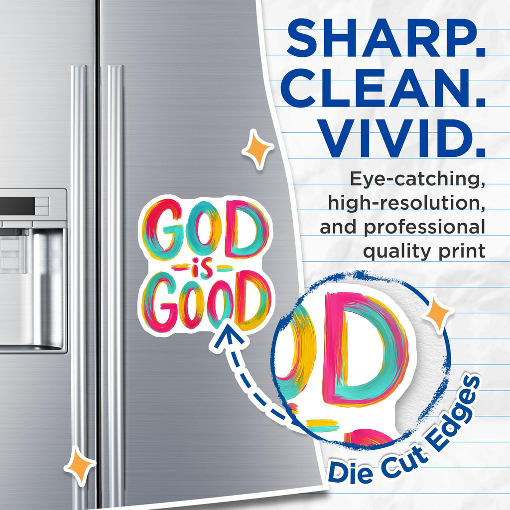 (2 Pack) God is Good Magnets - Inspirational Christian Refrigerator Decor - Vibrant Faith Statement - 5 Inches On Longest Side - Thick Durable Magnet - Made in USA - MAG28966