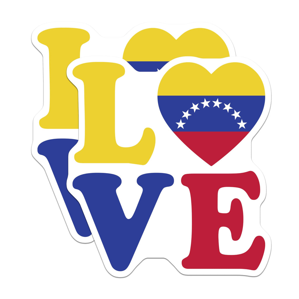 (2 Pack) Venezuela Love Magnets - Venezuelan Flag Pride - National Pride Souvenirs - 5" On Longest Side - Premium Magnet - for Cars, Refrigerators, Toolboxes, Lockers - Made in USA - MAG17426
