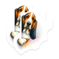 (2 Pack) Basset Hound Magnets - Dog Breed Decor - Funny Animal Fridge Magnets - 5" On Longest Side - Premium Magnet - for Cars, Refrigerators, Toolboxes, Lockers - Made in USA - MAG15139