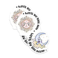 (2 Pack) Sun Moon Celestial Magnets - Live by Sun Love by Moon - Boho Witchy Aesthetic Decor - 5 Inches On Longest Side - Thick Durable Magnet - Made in USA - MAG36690