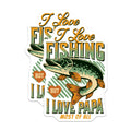 (2 Pack) I Love Fishing Stickers - But I Love Papa Most of All Stickers - Fishing Lover Dad Stickers - 5" On Longest Side - Sticks to Any Smooth Flat Surface - Made in USA - BMCS3497