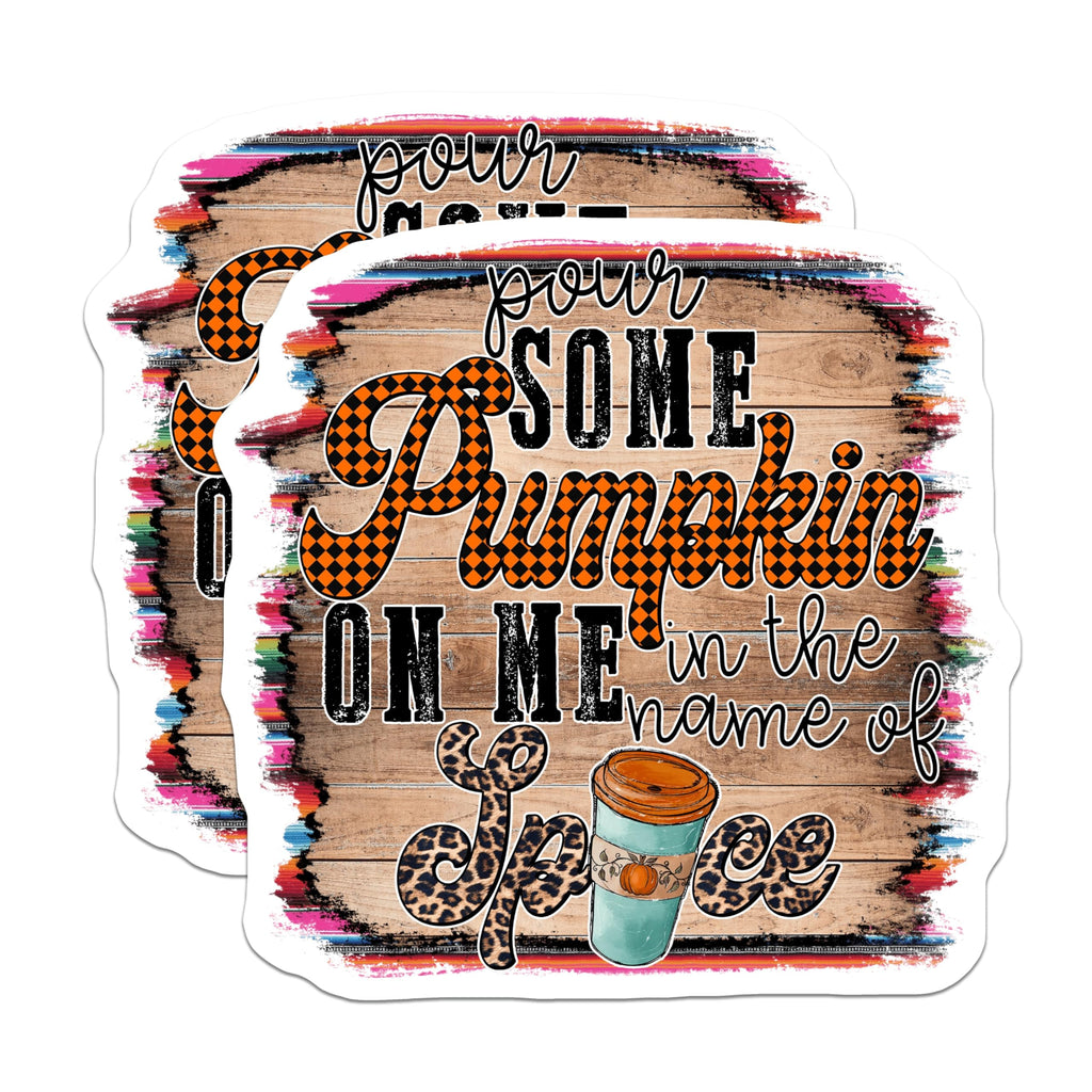 (2 Pack) Pumpkin Spice Magnets - Fall Decor - PSL Lover Kitchen Fridge Magnets - Autumn Coffee Quote Rustic Decorations - 5 Inches On Longest Side - Thick Durable Magnet - Made in USA - MAG29827