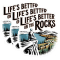 (3 Pack) Rock Climbing Decals - Life s Better On The Rocks - Climber Laptop Stickers - 3 Inches On Longest Side - Easy Peel & Apply - Made in USA - 3MCS4571