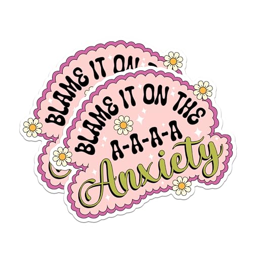 (2 Pack) Anxiety Quote Magnets - Mental Health Awareness Magnets - Inspirational Fridge Magnets- 5" On Longest Side - for Fridges, Toolboxes, Cars - Made in USA - MAG2863