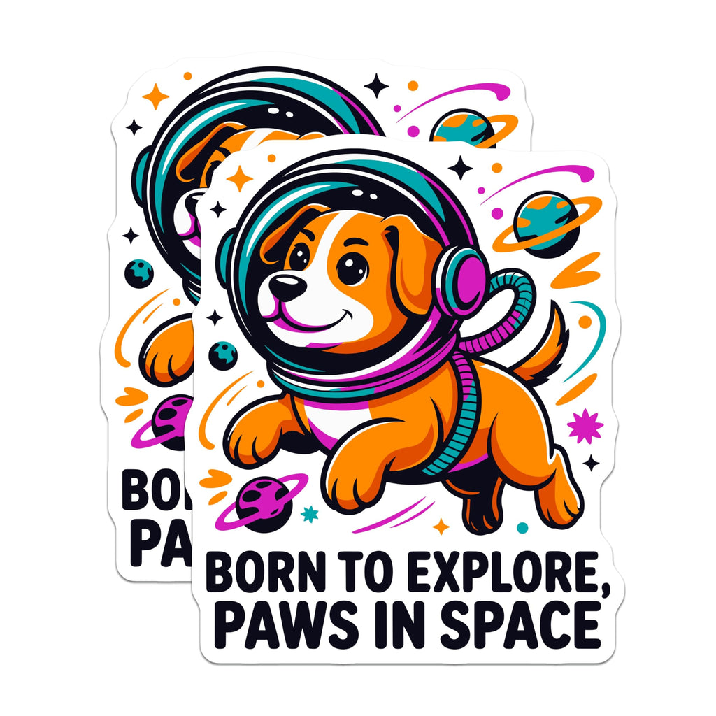 (2 Pack) Space Dog Magnets - Cute Puppy Decor - Pet Lover Fridge Accessories - 5 Inches On Longest Side - Thick Durable Magnet - Made in USA - MAG26917