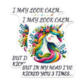 (2 Pack) Funny Unicorn Stickers - Humorous Animal Stickers - Quirky Sarcastic Stickers - 5" On Longest Side - Sticks to Smooth Flat Surfaces - Made in USA - BMCS5649