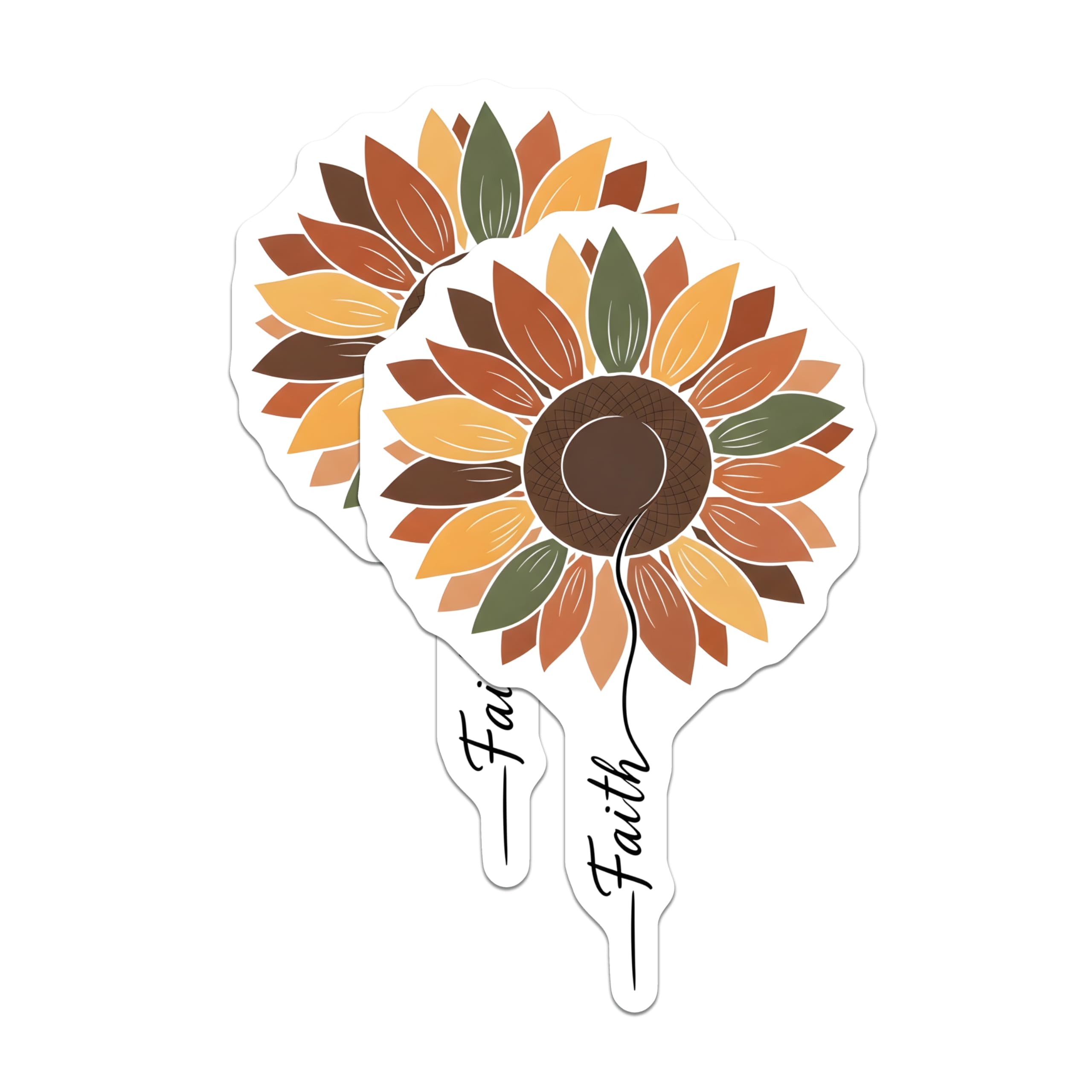 (2 Pack) Sunflower Faith Magnets - Rustic Autumn Decor - Inspirational Floral Magnets - 5" On Longest Side - Premium Magnet - for Cars, Refrigerators, Toolboxes, Lockers - Made in USA - MAG18350