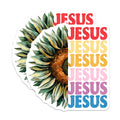 (2 Pack) Jesus Sunflower Magnets - Christian Floral Magnets - Religious Home Decors - 5" On Longest Side - Premium Magnet - for Cars, Refrigerators, Toolboxes, Lockers - Made in USA - MAG15933