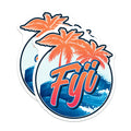 (2 Pack) Fyii Island Magnets - Tropical Palm Tree Ocean Wave Decor - Refrigerator Souvenirs for Beach Lovers - 5 Inches On Longest Side - Thick Durable Magnet - Made in USA - MAG19460