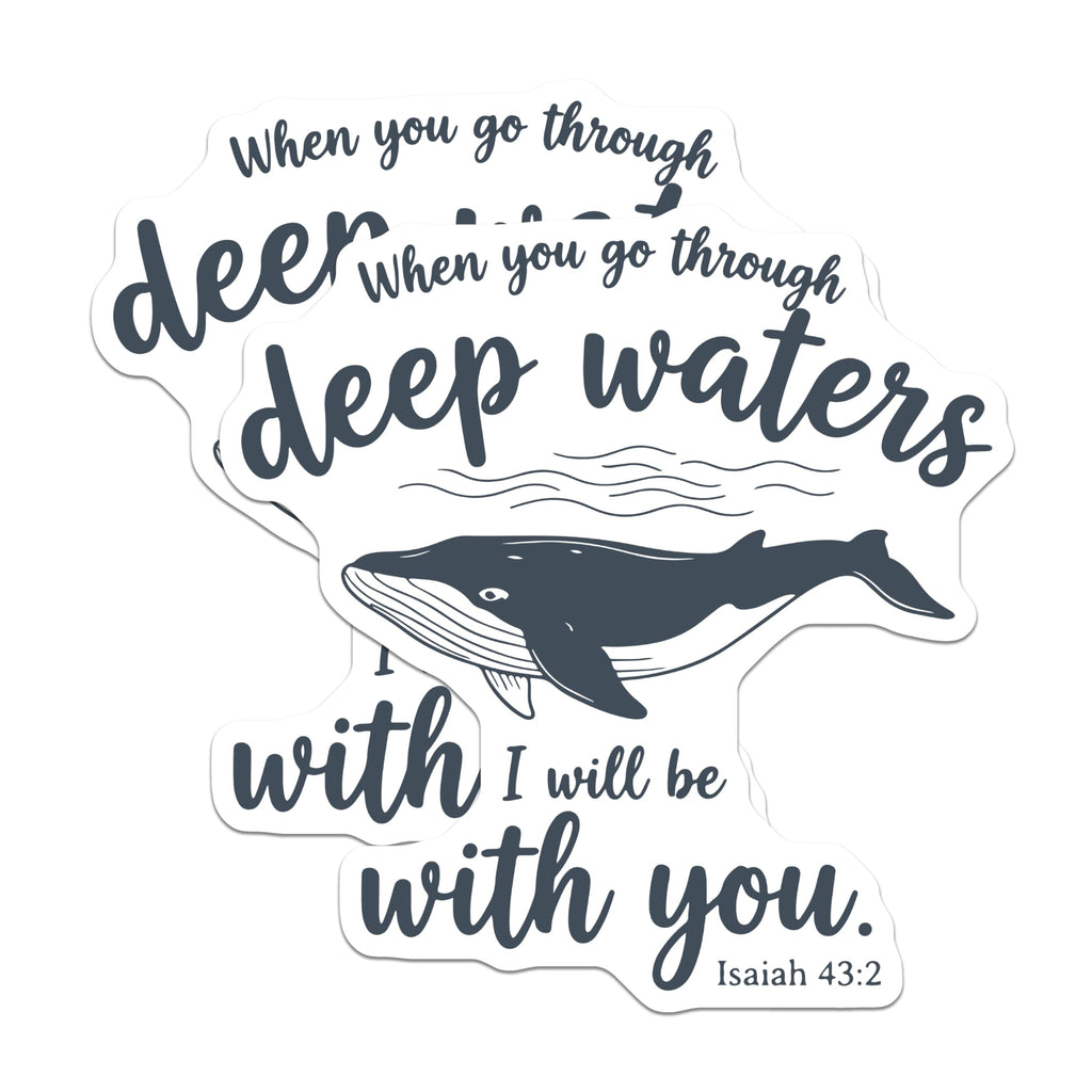 (2 Pack) Whale Magnets - Christian Verse Refrigerator Magnet - Isaiah 43:2 Scripture Decor - 5" On Longest Side - Premium Magnet - for Cars, Refrigerators, Toolboxes, Lockers - Made in USA - MAG15693