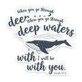 (2 Pack) Whale Magnets - Christian Verse Refrigerator Magnet - Isaiah 43:2 Scripture Decor - 5" On Longest Side - Premium Magnet - for Cars, Refrigerators, Toolboxes, Lockers - Made in USA - MAG15693