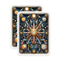 (2 Pack) Tarot Sun Card Magnets - Mystical Celestial Decor - Esoteric Spiritual Art - 5 Inches On Longest Side - Thick Durable Magnet - Made in USA - MAG22284