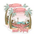 (2 Pack) Tanned and Tipsy Magnets - Skeleton Beach - Cocktail Palm Tree Magnets - 5" On Longest Side - Premium Magnet - for Cars, Refrigerators, Toolboxes, Lockers - Made in USA - MAG17347