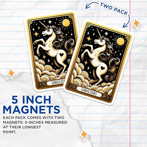 (2 Pack) Fantasy Artwork Magnet - Enchanting Horse Design - Mythical Creatures - 5" On Longest Side - Sticks to Smooth Flat Surfaces - Made in USA - MAG10133