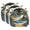 (3 Pack) Tropical Beach Decals - Palm Tree Sticker - Coastal Art Decals - 3 Inches On Longest Side - Easy Peel & Apply - Made in USA - 3MCS8020